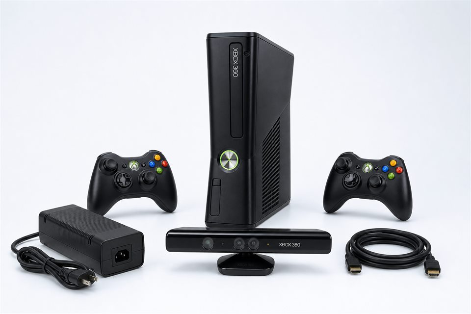 Combo 4 com Xbox 360, dois controles, Kinect, fonte e cabo HDMI