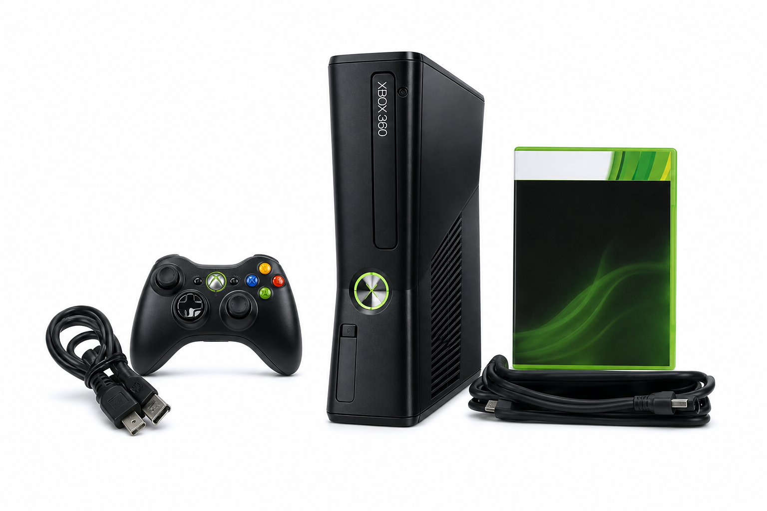 Xbox 360 Combo 1 com controle, cabos e jogo
